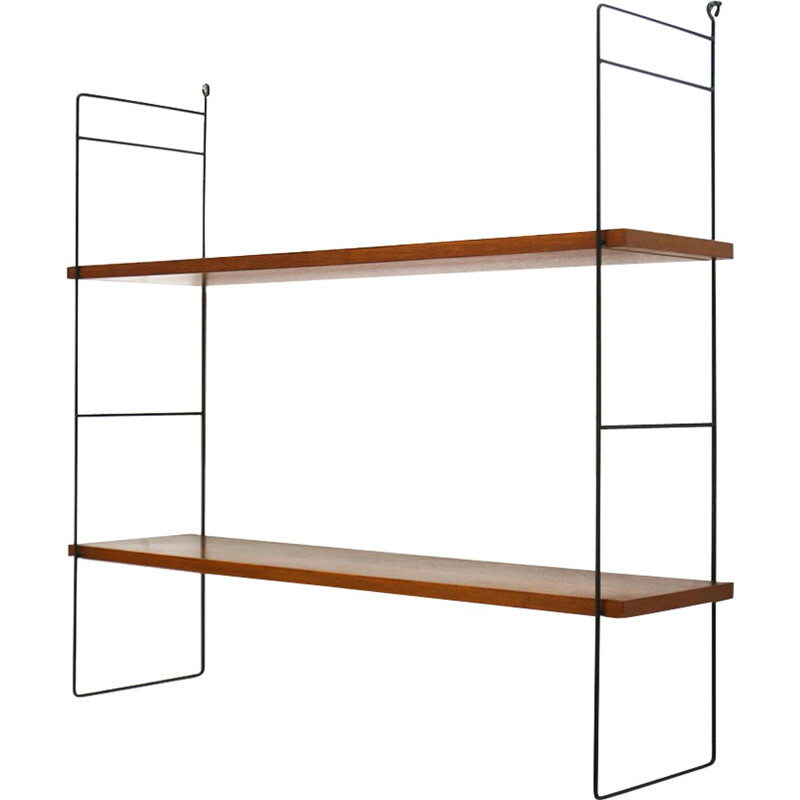 Wall-mounted shelf in walnut - 1960s