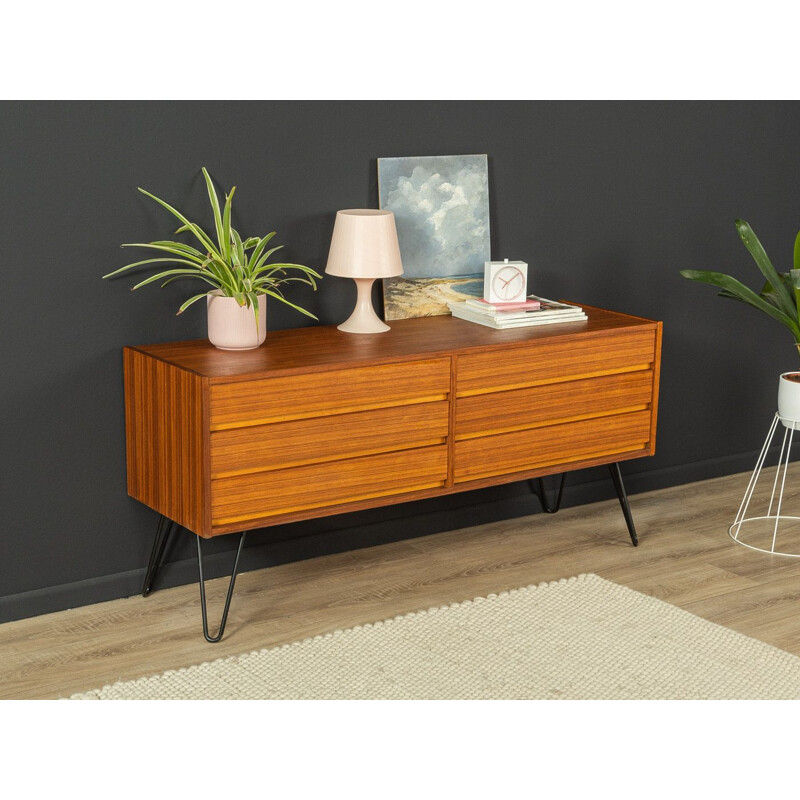 Vintage teak sideboard with six drawers, Germany 1950s