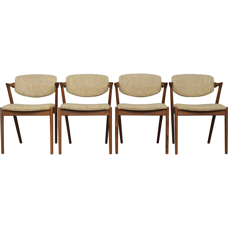 Set of 4 Danish chairs, Kai KRISTIANSEN - 1957