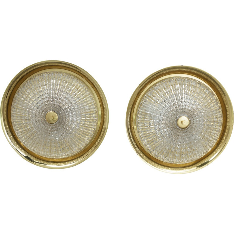 Pair of Orrefors wall lamps, Carl FAGERLUND - 1960s