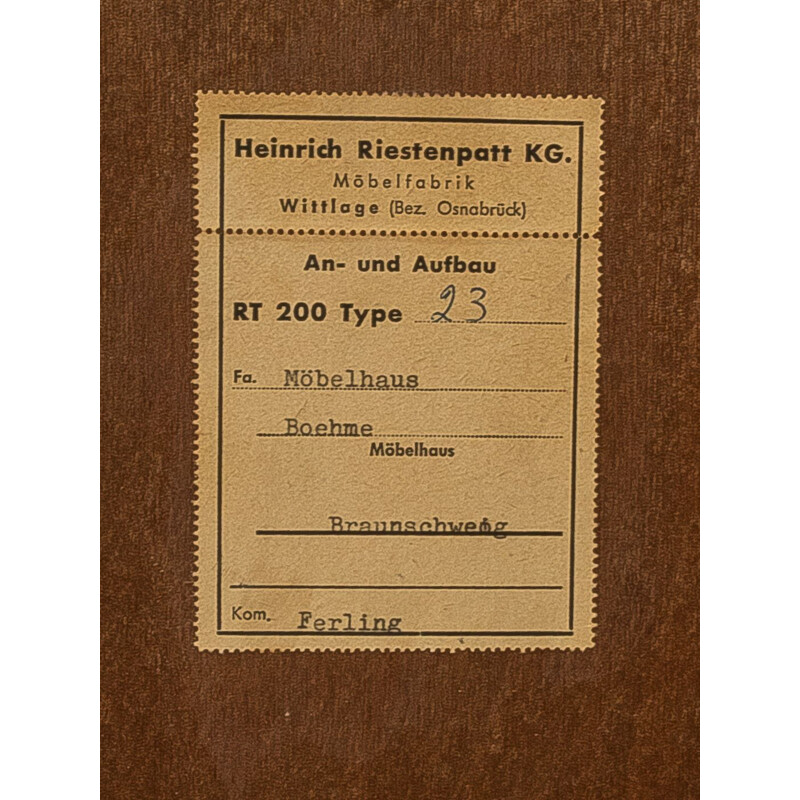 Pequeno aparador de teca vintage por Heinrich Riestenpatt, Alemanha 1960