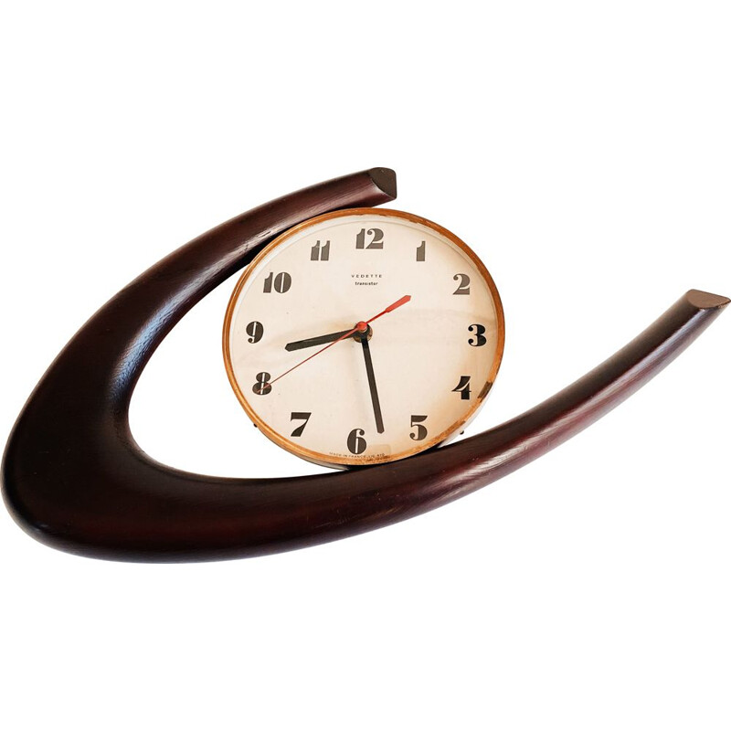 Vintage boomerang wall clock, France 1960