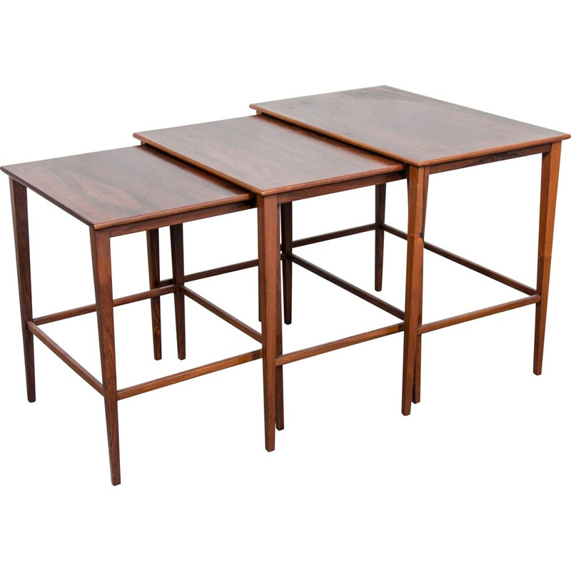 Vintage nesting tables in rosewood, Denmark 1960