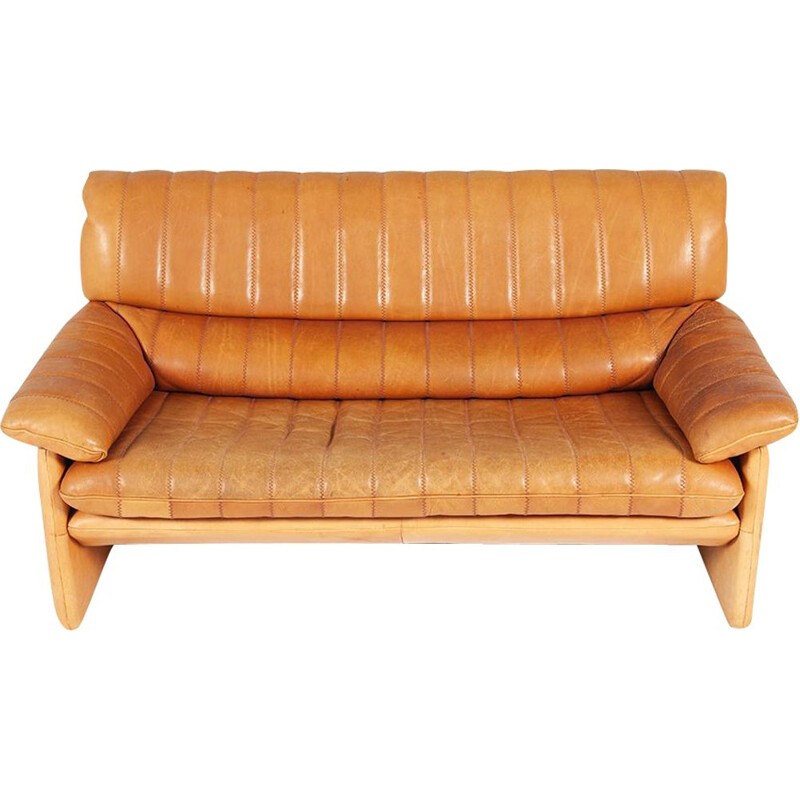 Vintage leather sofa by De Sede, Switzerland 1970s