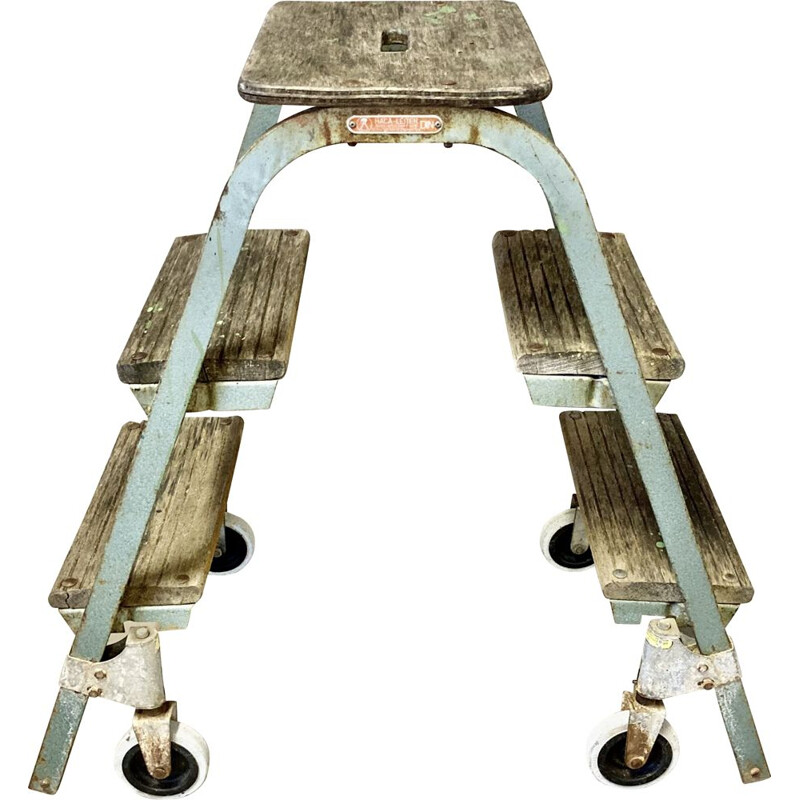 Vintage rolling stepladder, 1950