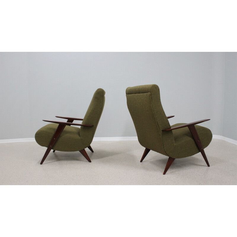 Pair of mid century armchairs by Guglielmo Veronesi, 1950s