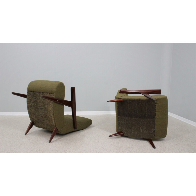 Pair of mid century armchairs by Guglielmo Veronesi, 1950s