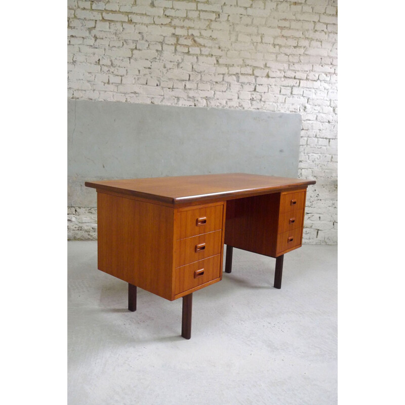 Mid century desk in teak with drawers - 1960s