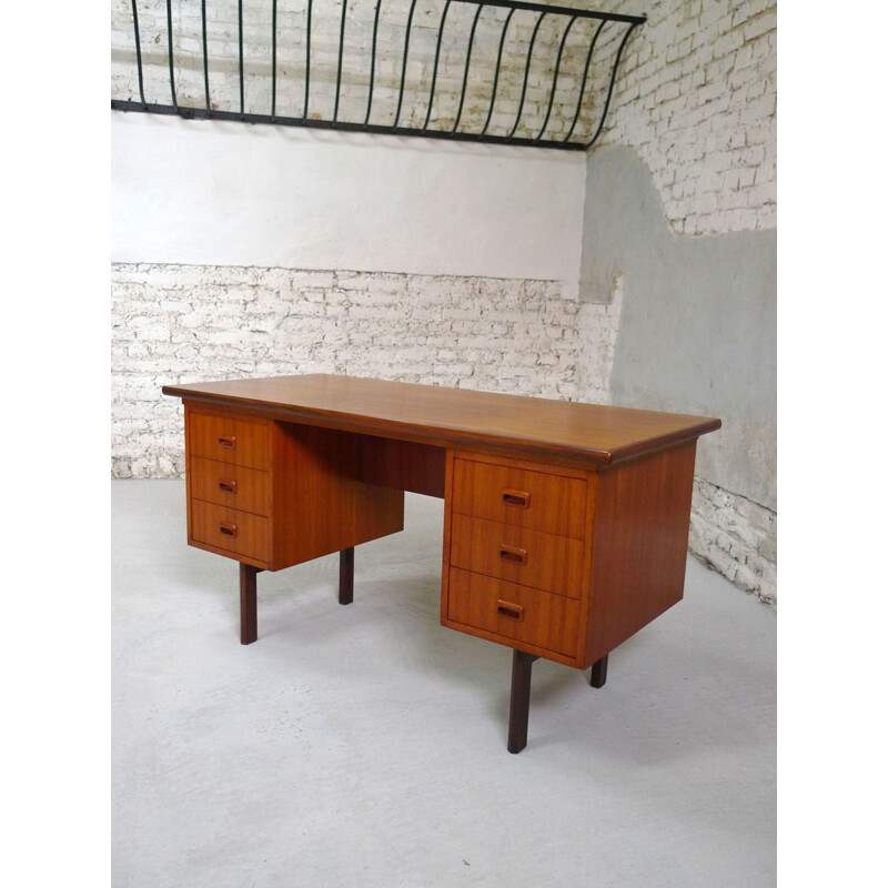 Mid century desk in teak with drawers - 1960s