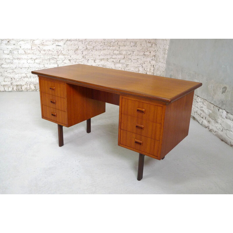 Mid century desk in teak with drawers - 1960s