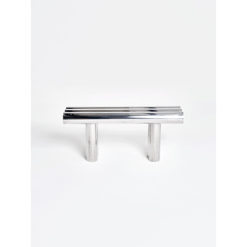 Vintage contemporary aluminium bench by Axel Chay, France