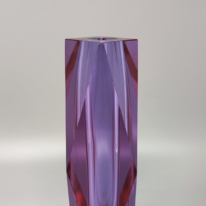 Vase rose vintage de Flavio Poli pour Seguso, Italie 1960