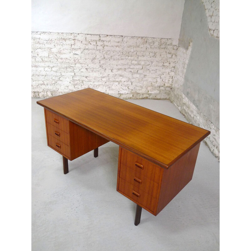 Mid century desk in teak with drawers - 1960s