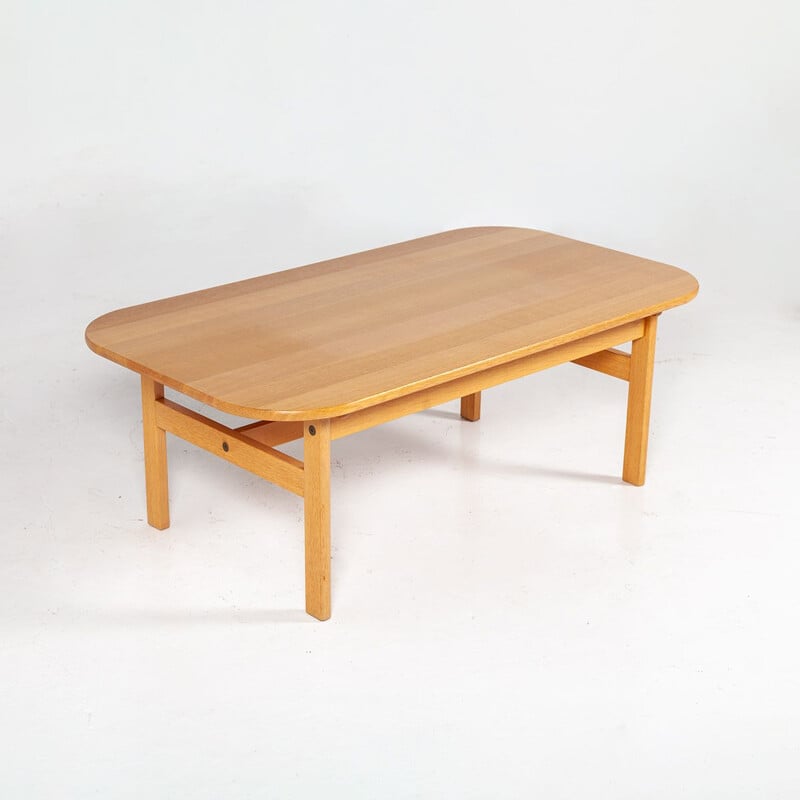 Vintage solid oak coffee table, Denmark 1960