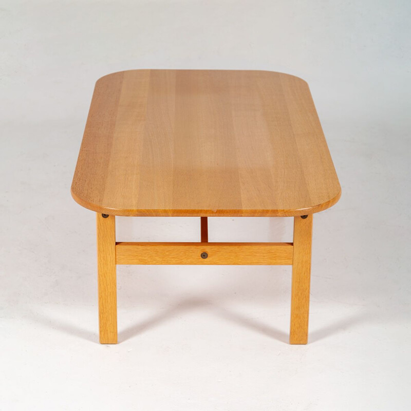 Vintage solid oak coffee table, Denmark 1960