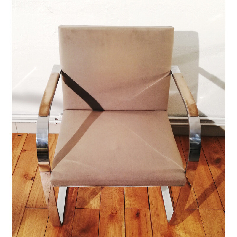 Pair of vintage armchairs by Ludwig Mies Van der Rohe for Knoll