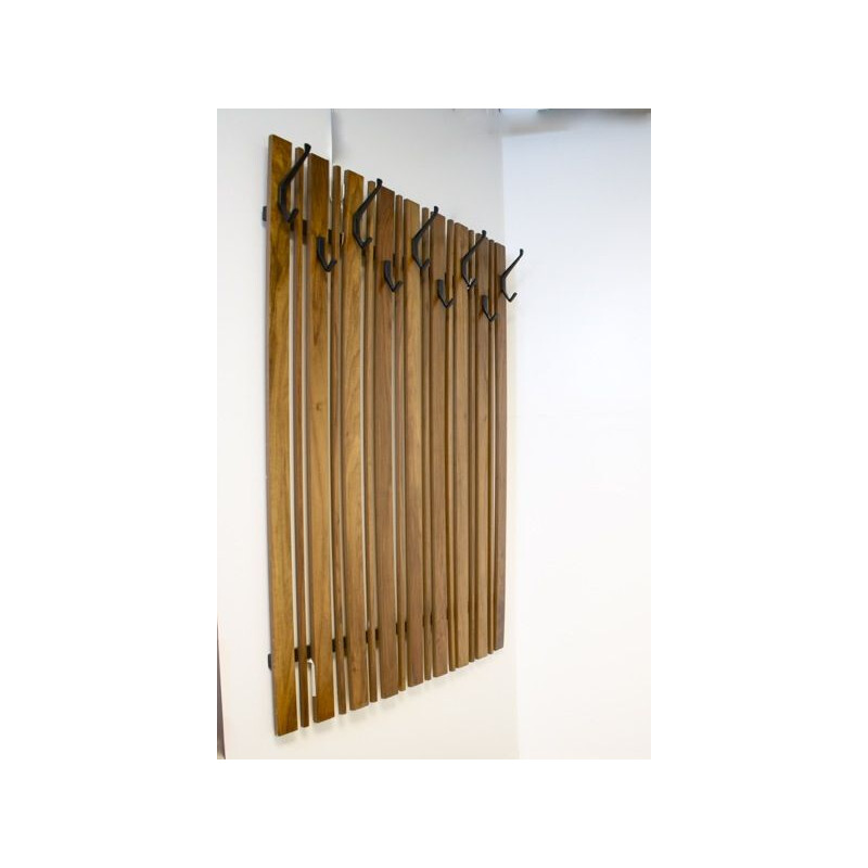 Vintage teak wall coat rack, 1960