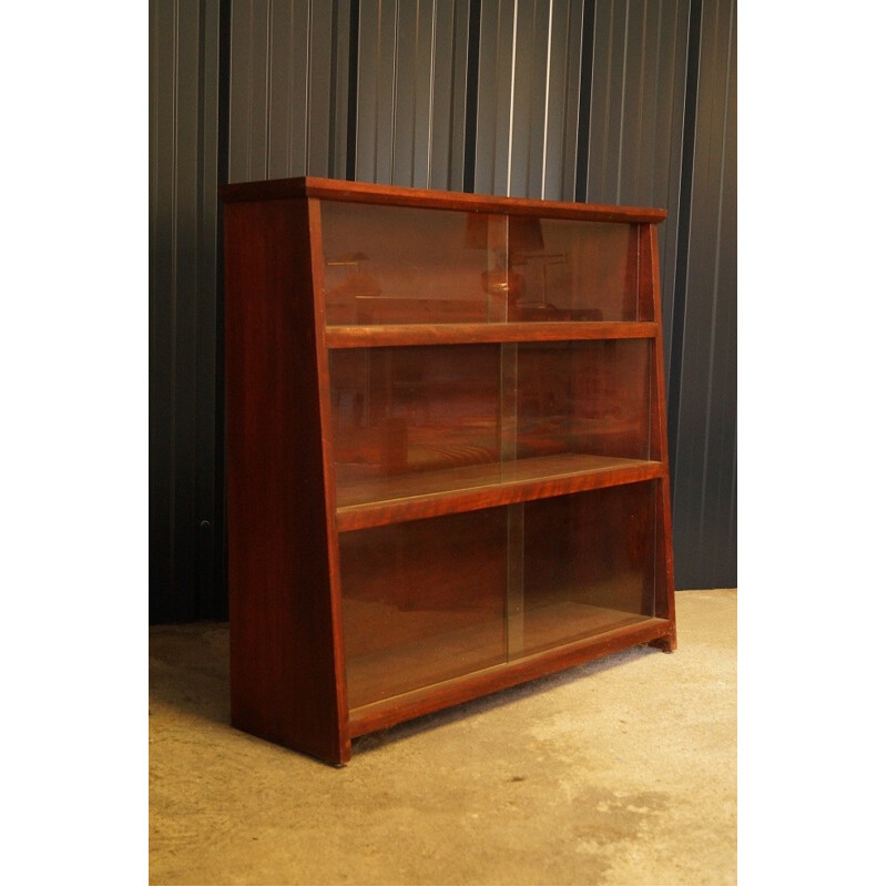 Bookcase in mahogany and glass - 1950s