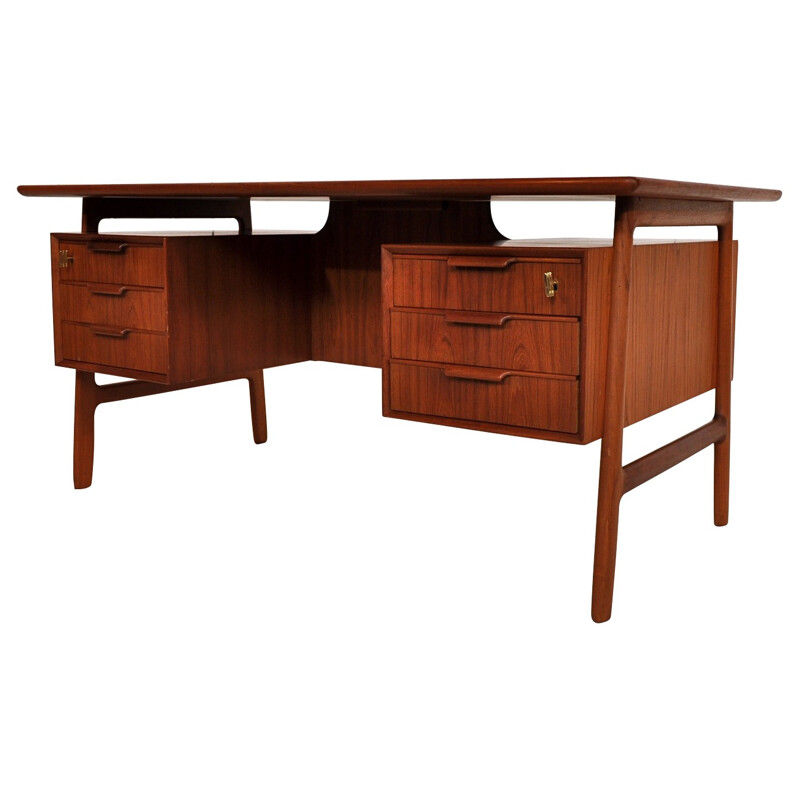 Desk "Double sided 75" in teak by Gunni OMANN - 1960s