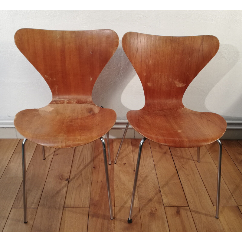 Paire de chaises fourmis vintage par Arne Jacobsen pour Fritz Hansen, 1950