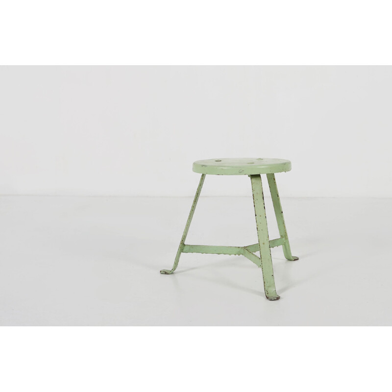 Vintage green stool, 1930