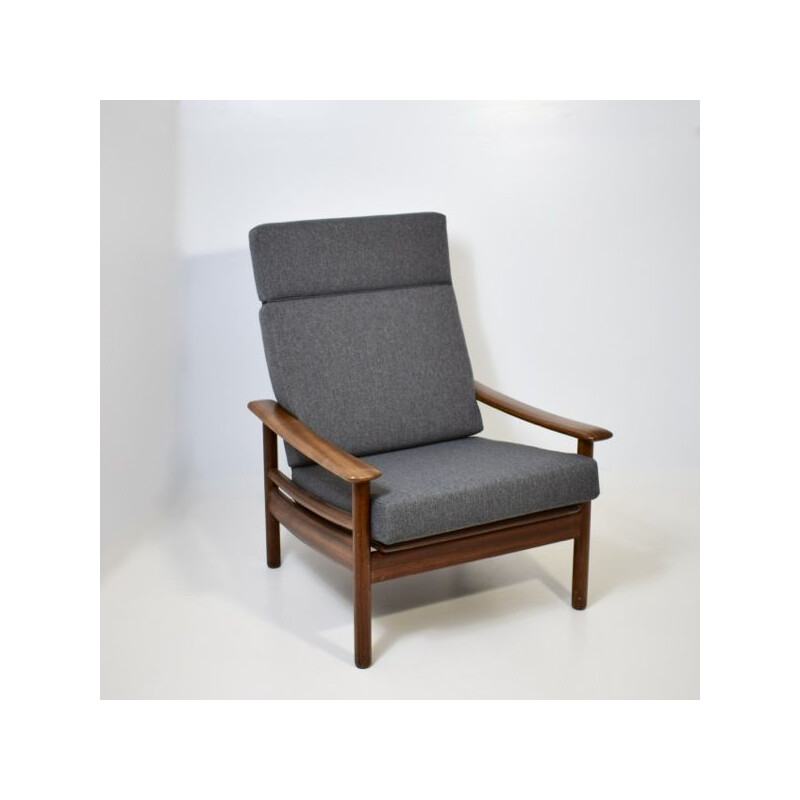 Vintage high back teak armchair, 1960