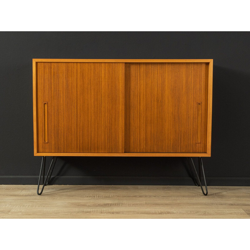 Vintage walnut sideboard with two sliding doors, Germany 1960s