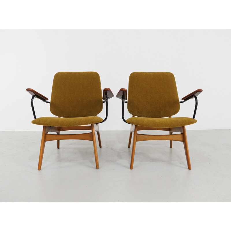 Paire de fauteuils néerlandais retapissés - 1960