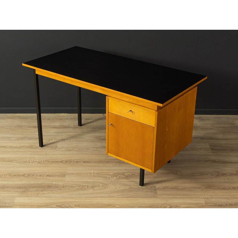 Vintage ash wood desk by Ge-El Möbel, Germany 1960