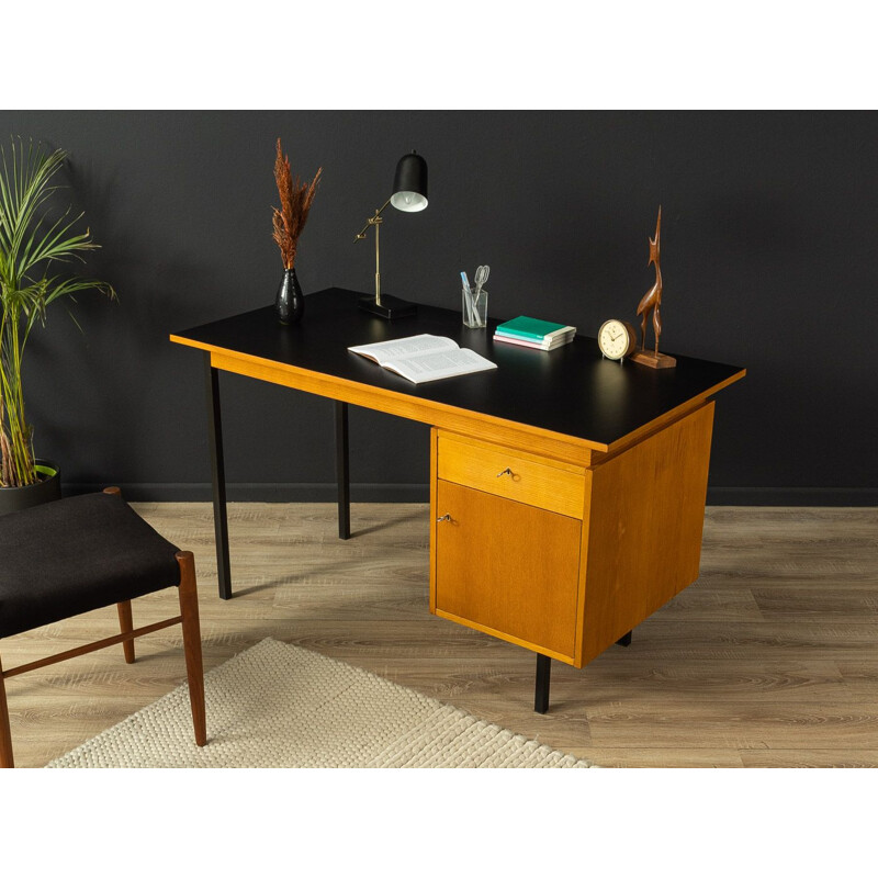 Vintage ash wood desk by Ge-El Möbel, Germany 1960