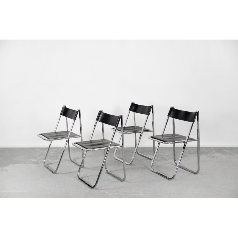 Ensemble de 4 chaises pliantes vintage Tamara par Arrben, Italie 1970