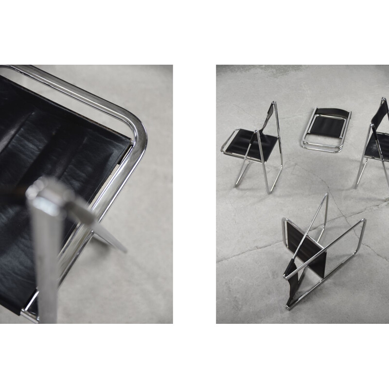 Juego de 4 sillas plegables vintage Tamara de Arrben, Italia 1970
