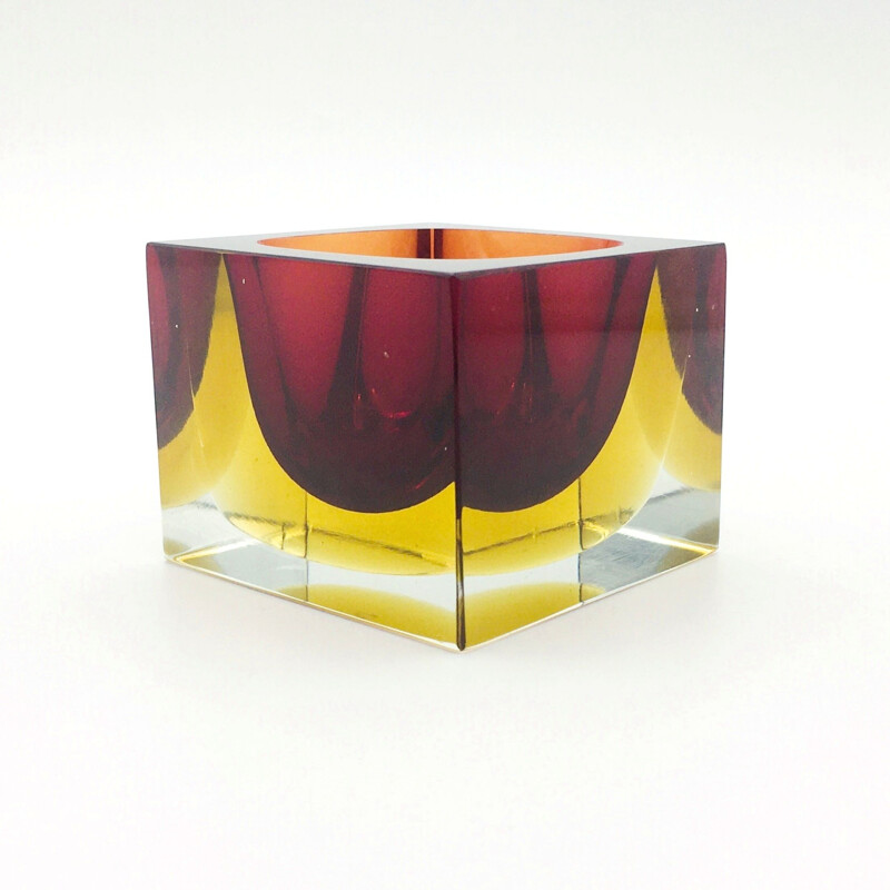 Vintage Sommerso Murano glass catch-all by Flavio Poli for Seguso, 1970s