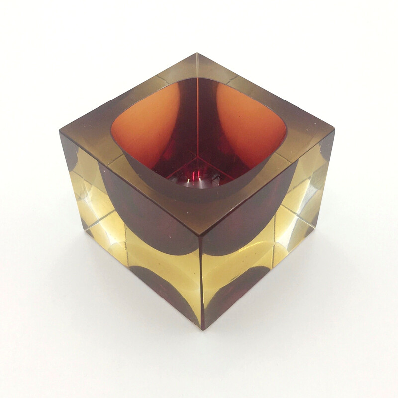 Vintage Sommerso Murano glass catch-all by Flavio Poli for Seguso, 1970s