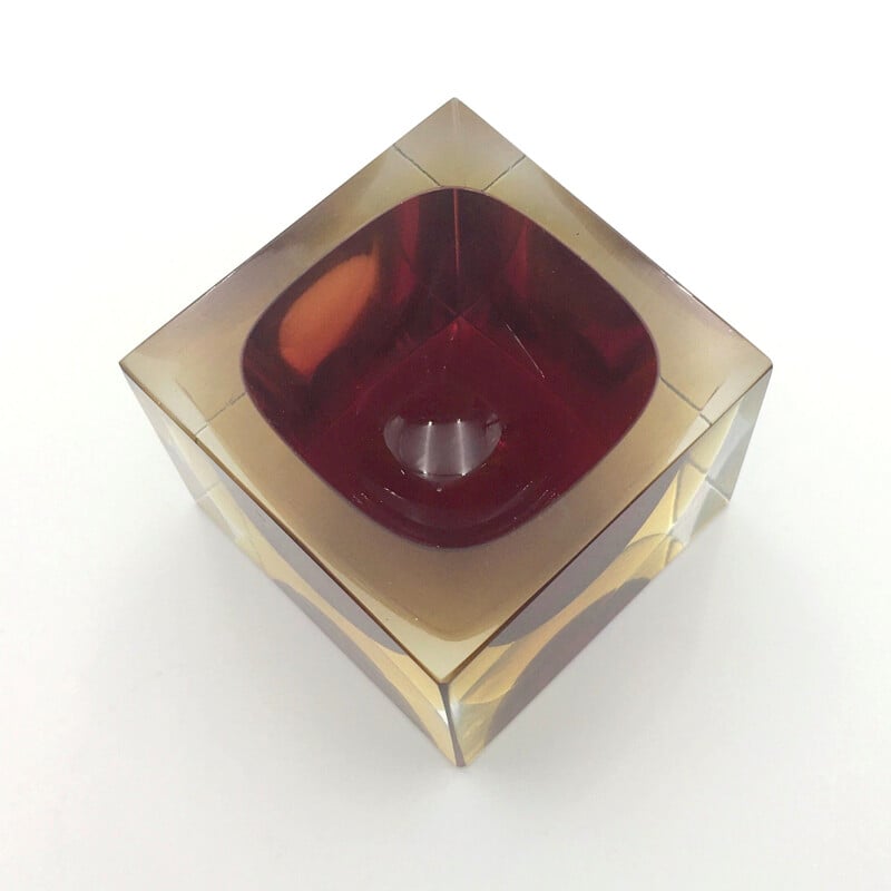 Vintage Sommerso Murano glass catch-all by Flavio Poli for Seguso, 1970s