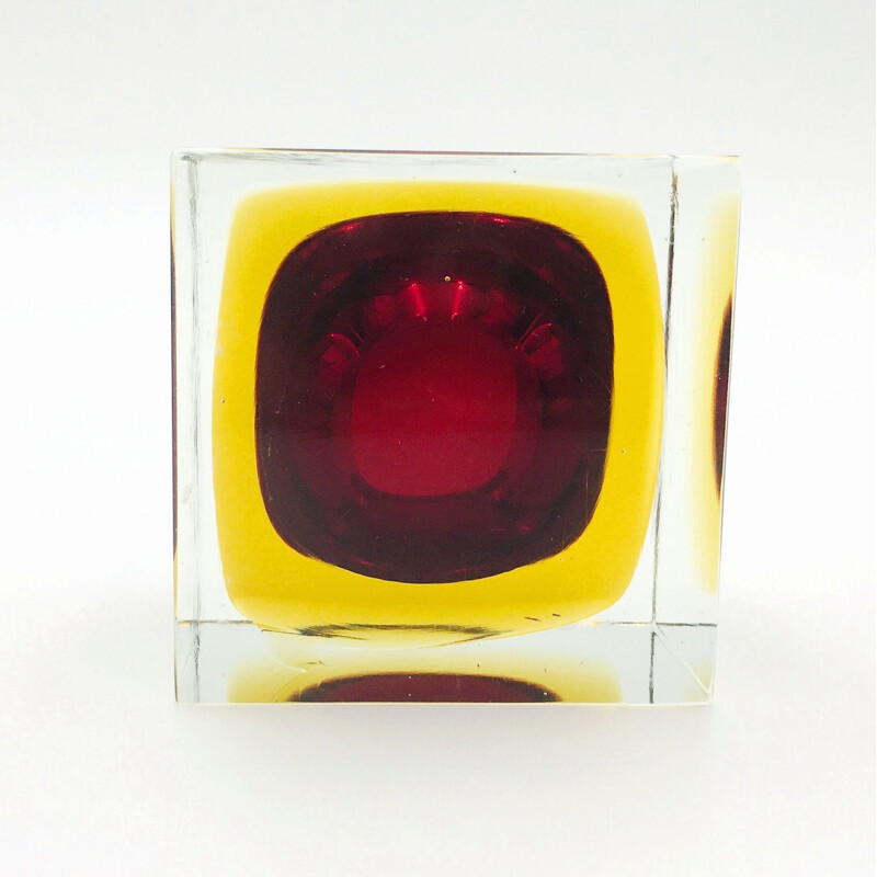 Vintage Sommerso Murano glass catch-all by Flavio Poli for Seguso, 1970s