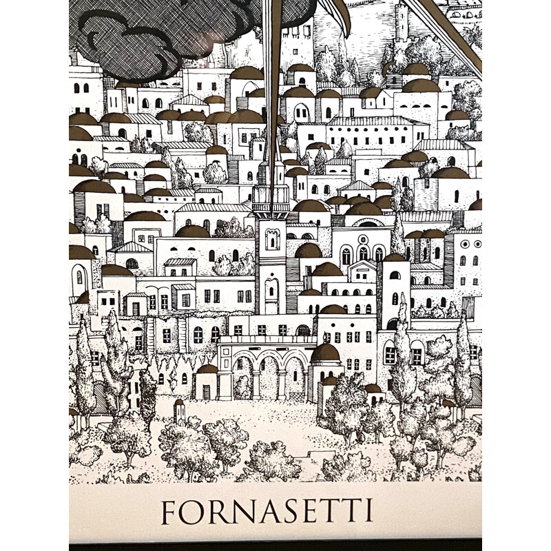 Vintage "Sole su Gerusalemme" serigraph by Piero Fornasetti, France 1993