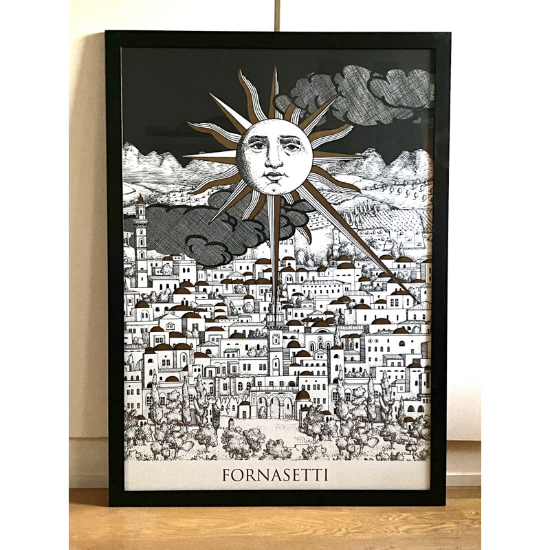 Vintage "Sole su Gerusalemme" serigraph by Piero Fornasetti, France 1993