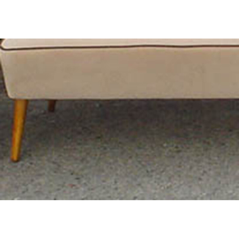 Restored light beige club sofa - 1950s