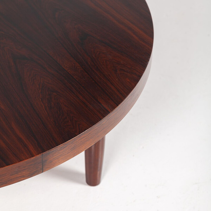 Vintage round rosewood coffee table, Denmark 1960