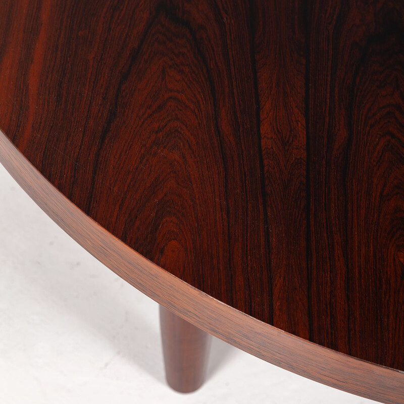 Mesa de café Vintage Round Rosewood, Dinamarca 1960