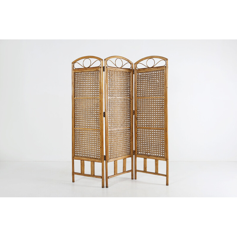 Vintage rattan room divider, 1970