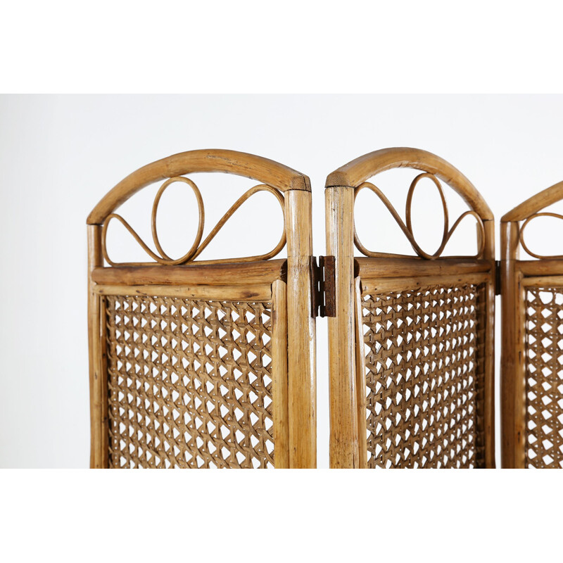 Vintage rattan room divider, 1970