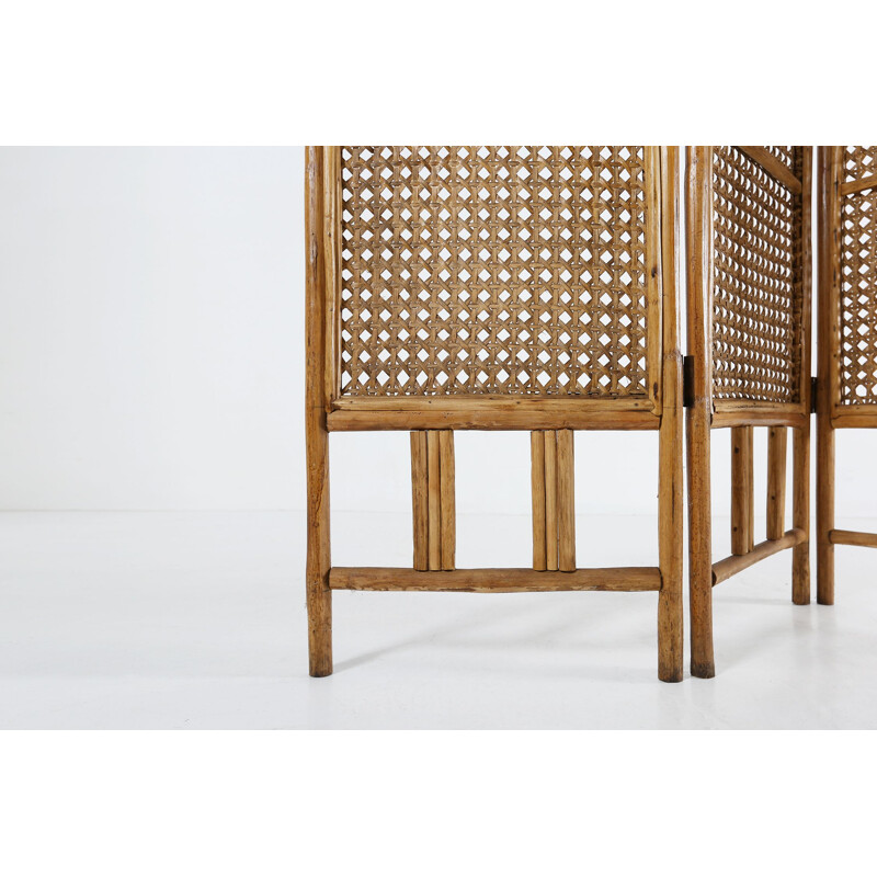 Vintage rattan room divider, 1970