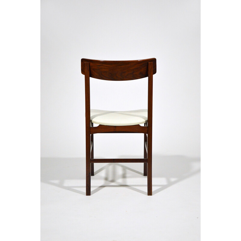 Set van 6 vintage stoelen van rozenhout en kunstleer, Italië 1960