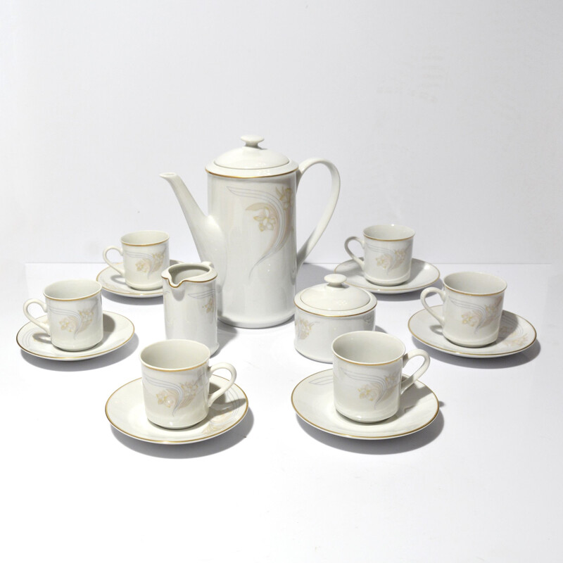 Vintage porcelain coffee set, Czechoslovakia 1970