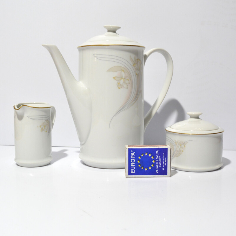 Vintage porcelain coffee set, Czechoslovakia 1970