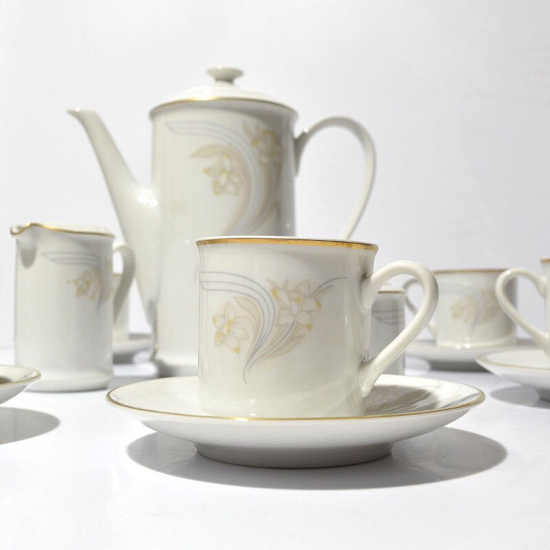 Vintage porcelain coffee set, Czechoslovakia 1970