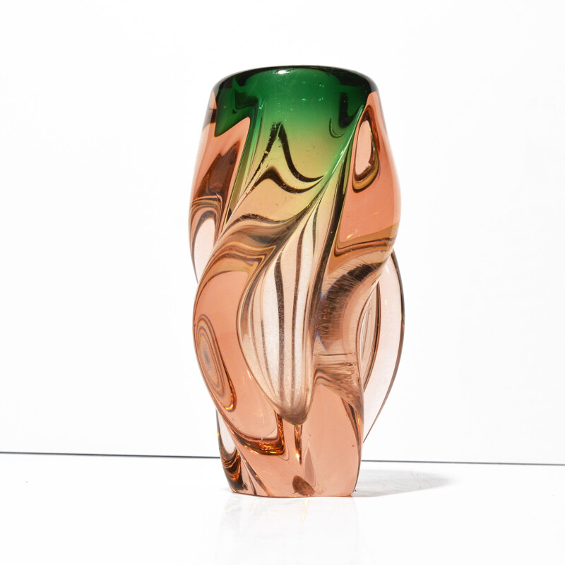 Vintage vase by Jozef Hospodka for Chribska Sklarna, Czechoslovakia 1960s