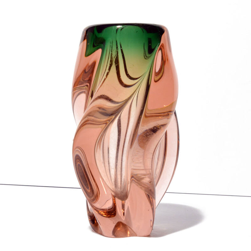 Vintage vase by Jozef Hospodka for Chribska Sklarna, Czechoslovakia 1960s